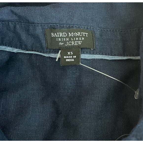 J. Crew Baird McNutt Irish Linen Button Shirt Dress Navy Relaxed Size XS - Picture 6 of 7